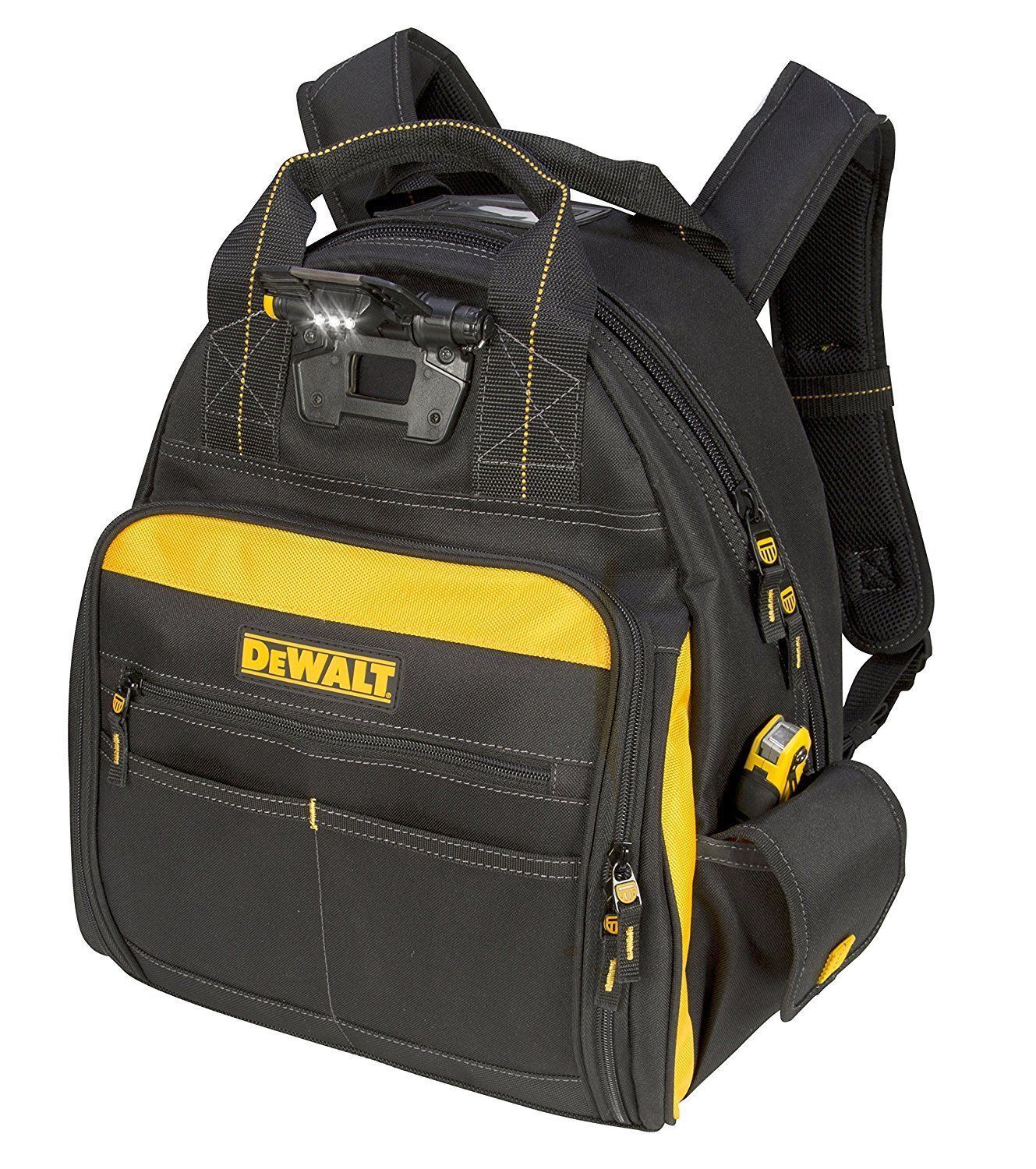 Dewalt DGL523 Lighted Tool Backpack Bag, 57-Pockets - Brand New