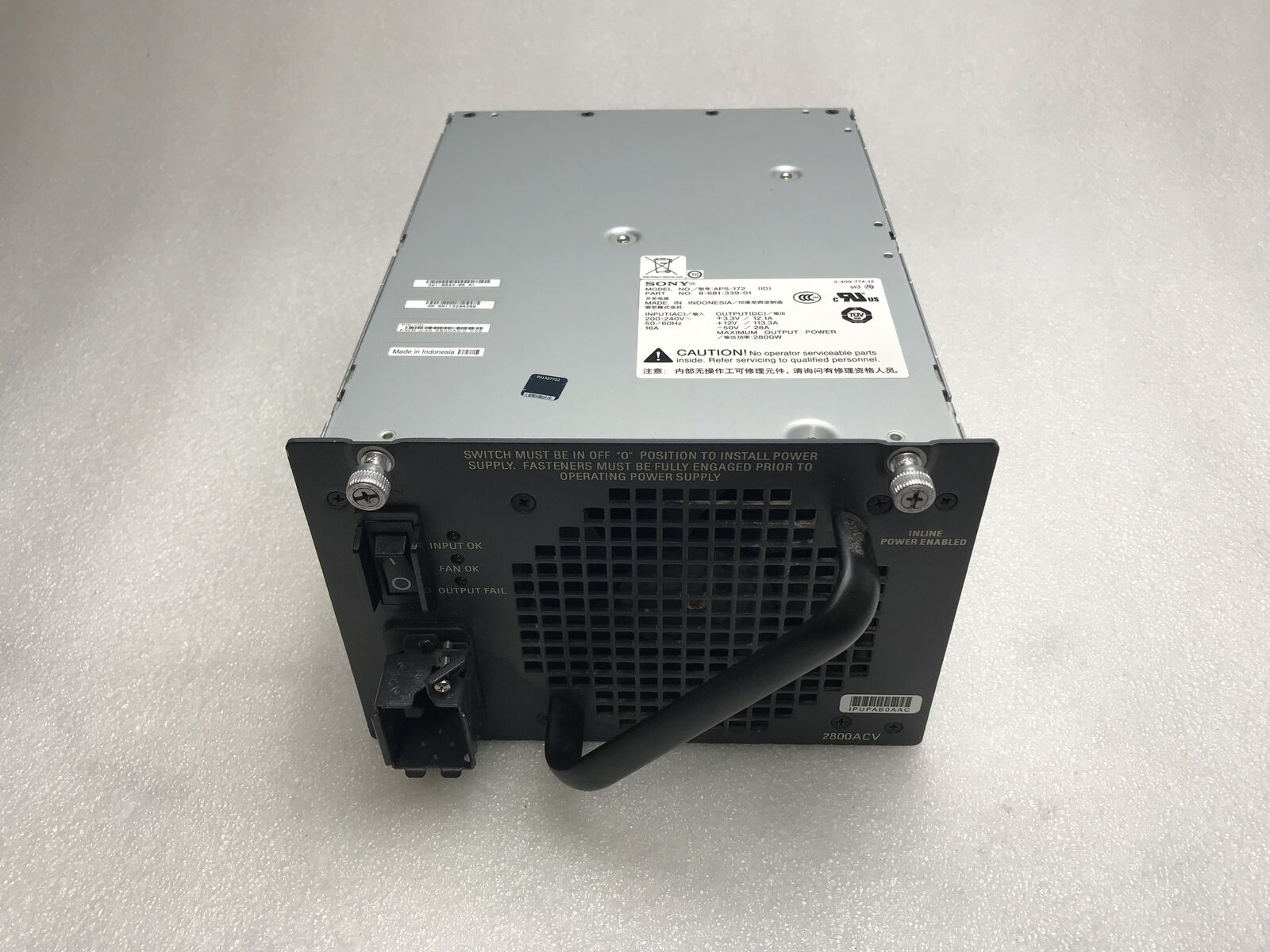 Cisco Sony APS-172 2800W Power Supply Module For Cisco Catalyst 4500