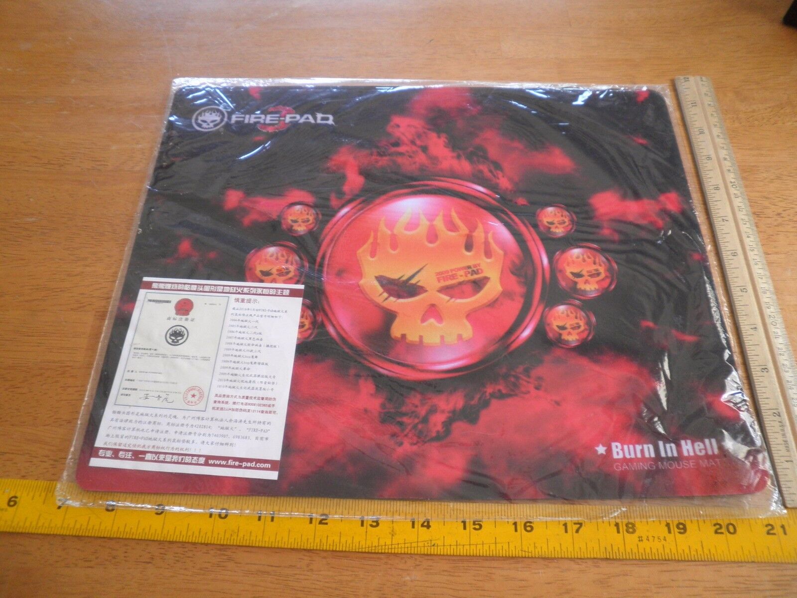 2009 Fire-Pad Burn in Hell Gaming Mouse Mat MIP XL 