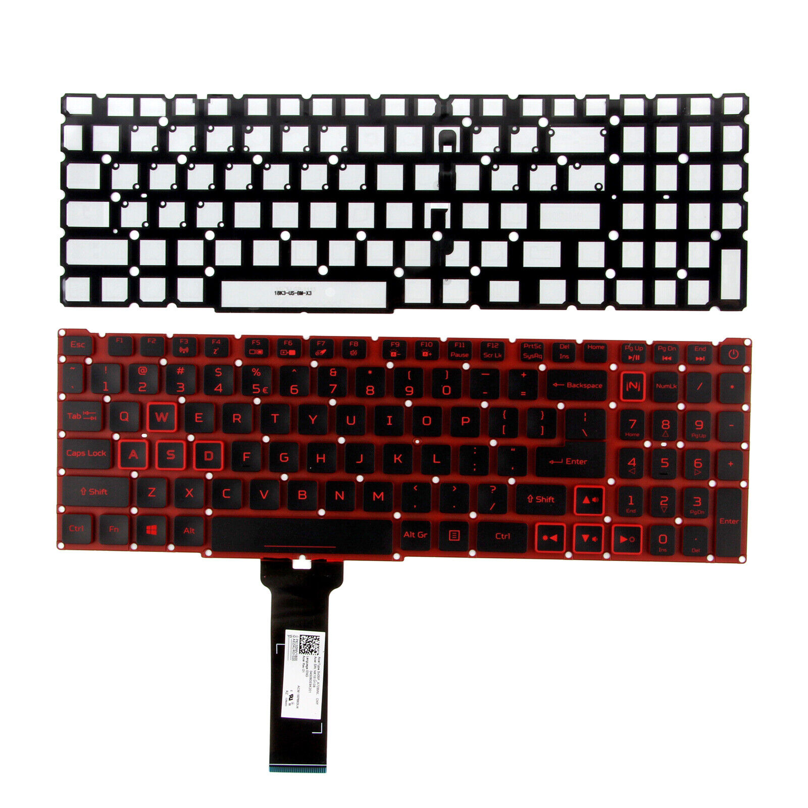 For Acer Nitro AN515-43 AN515-44 AN515-54 AN515-55 AN517-51 Backlit US Keyboard