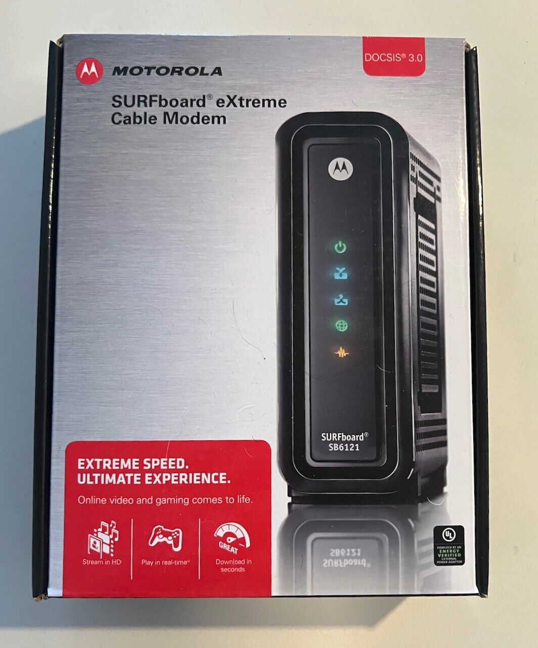 Motorola SB6121 SURFboard eXtreme Cable Modem - DOCSIS 3.0 - No Ethernet Cable