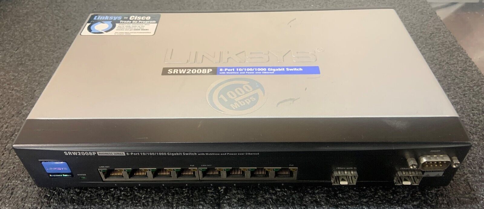 Linksys SRW2008P 8-port 10/100/1000 Gigabit Switch with WebView and PoE