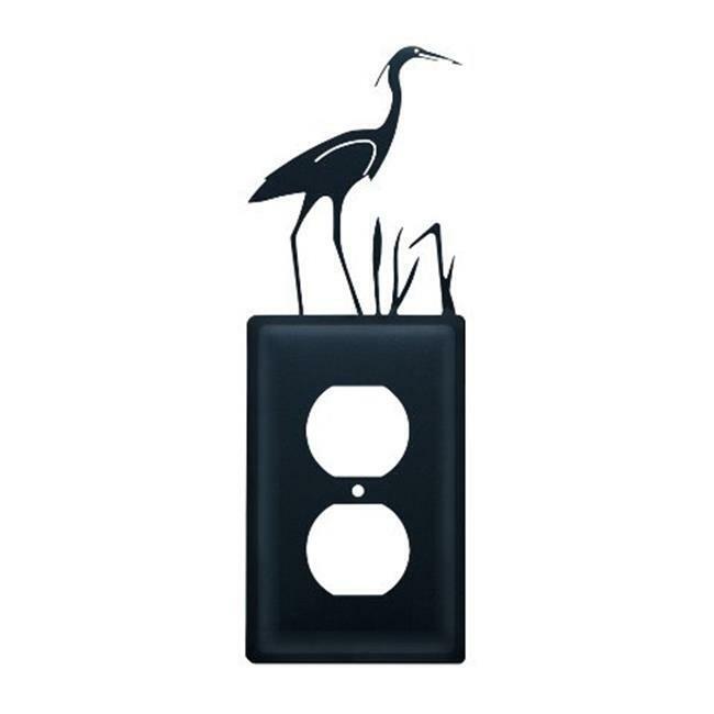 Village Wrought Iron EO-133 Heron Outlet Cover-Black
