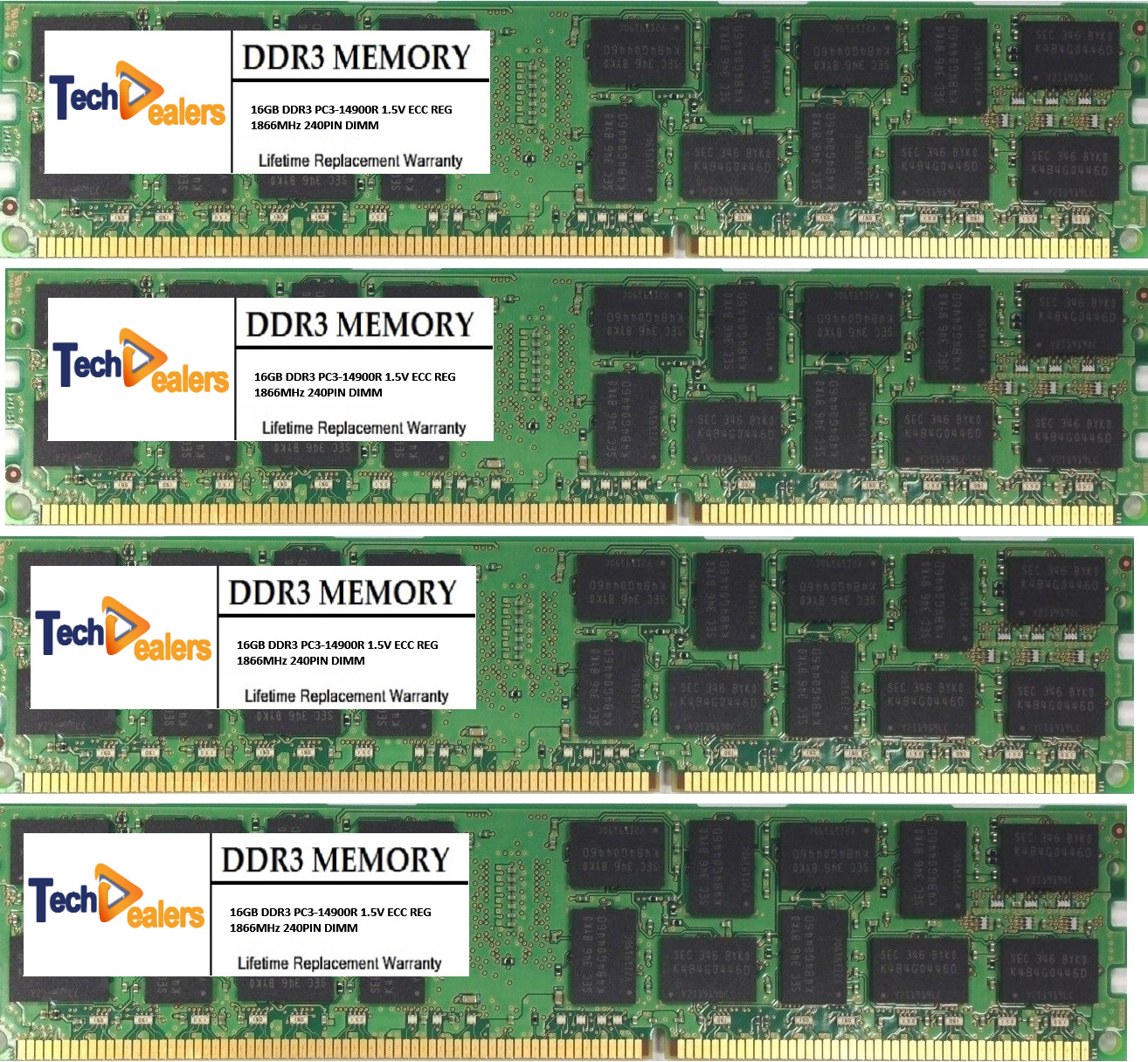 64GB (4 X 16GB) Memory for Mac Pro 2013 6,1 PC3-14900 DDR3 ECC Reg MF622G/A