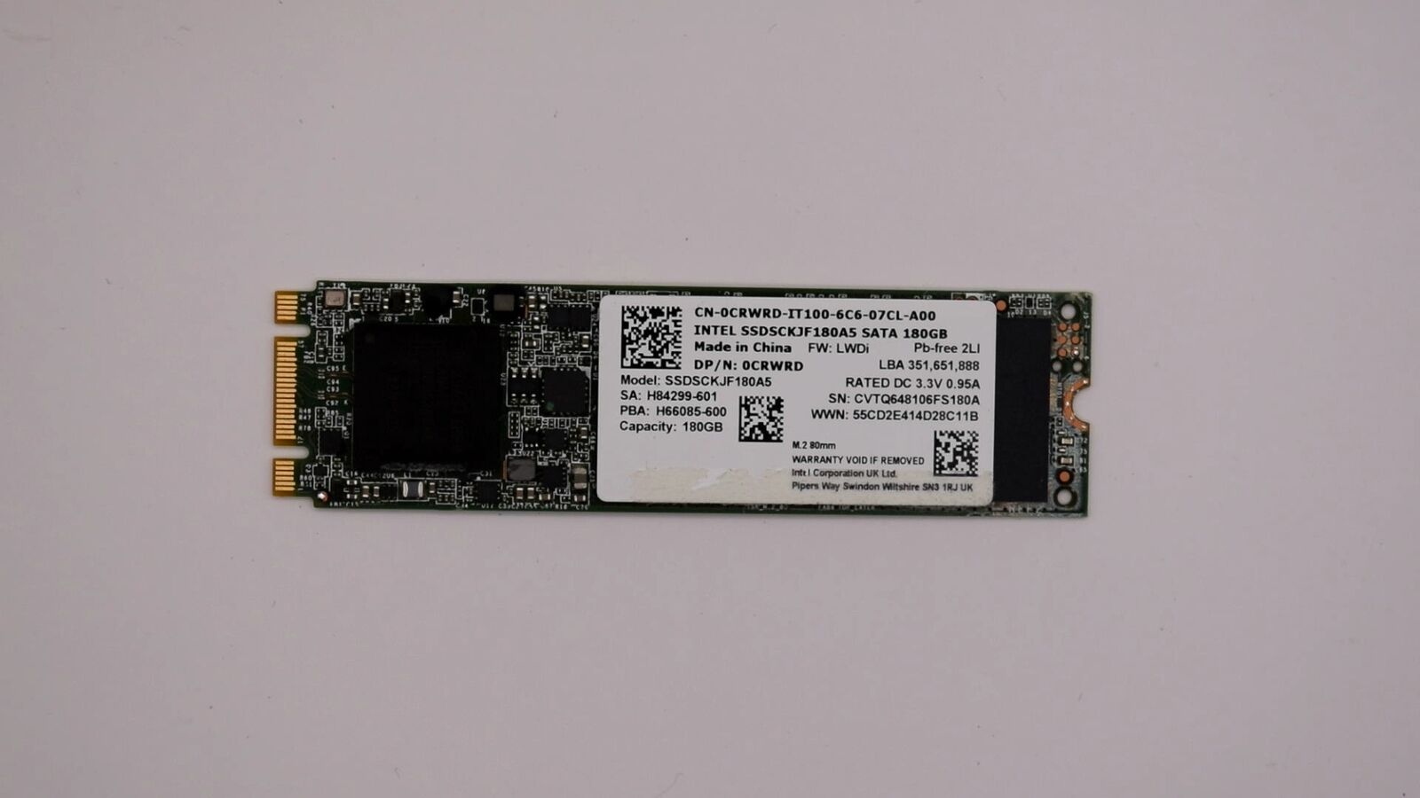 Intel Pro 2500 180GB M.2 2280 80mm SATA SSD SSDSCKJF180A5