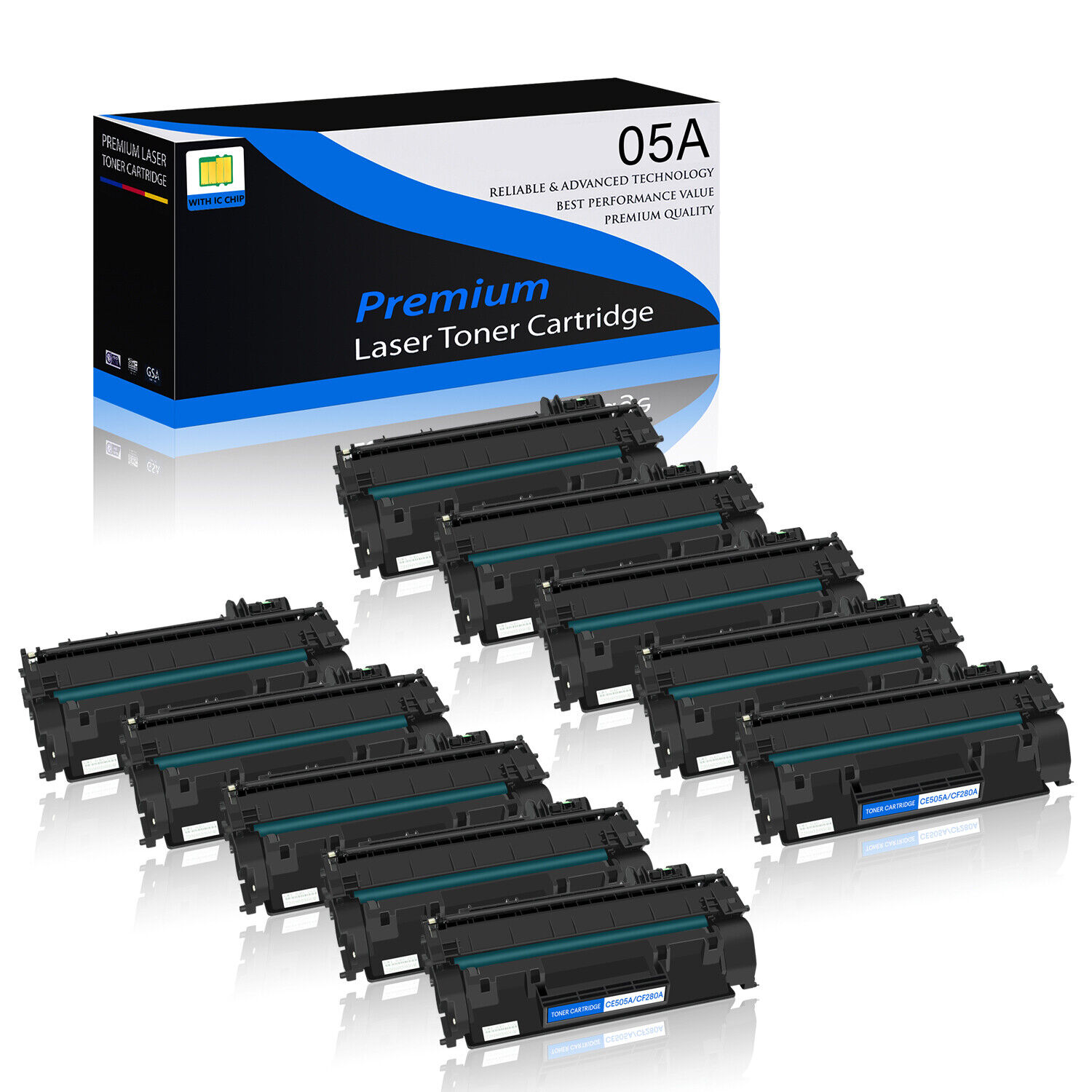 10PK High Yield 05A CE505A Toner Compatible for HP LaserJet P2035 P2035n P2055dn