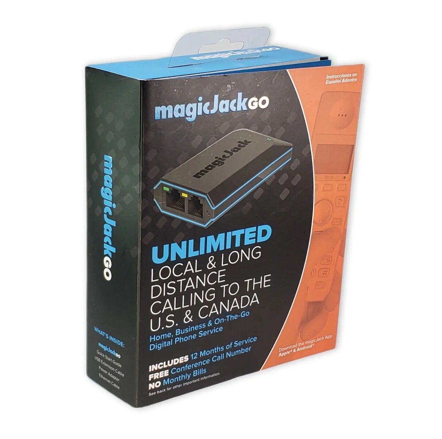 magicJackGO 2017 VOIP Phone Adapter Portable Home and On-The-Go Digital Phone