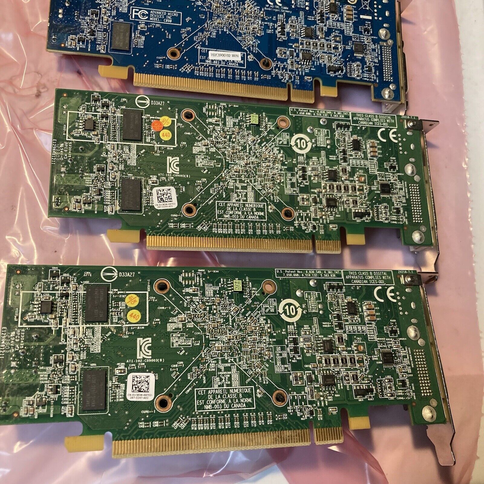 10x Assorted Dell AMD Radeon HD 512MB PCI-e Low Profile Video Card 1CX3M Etc.
