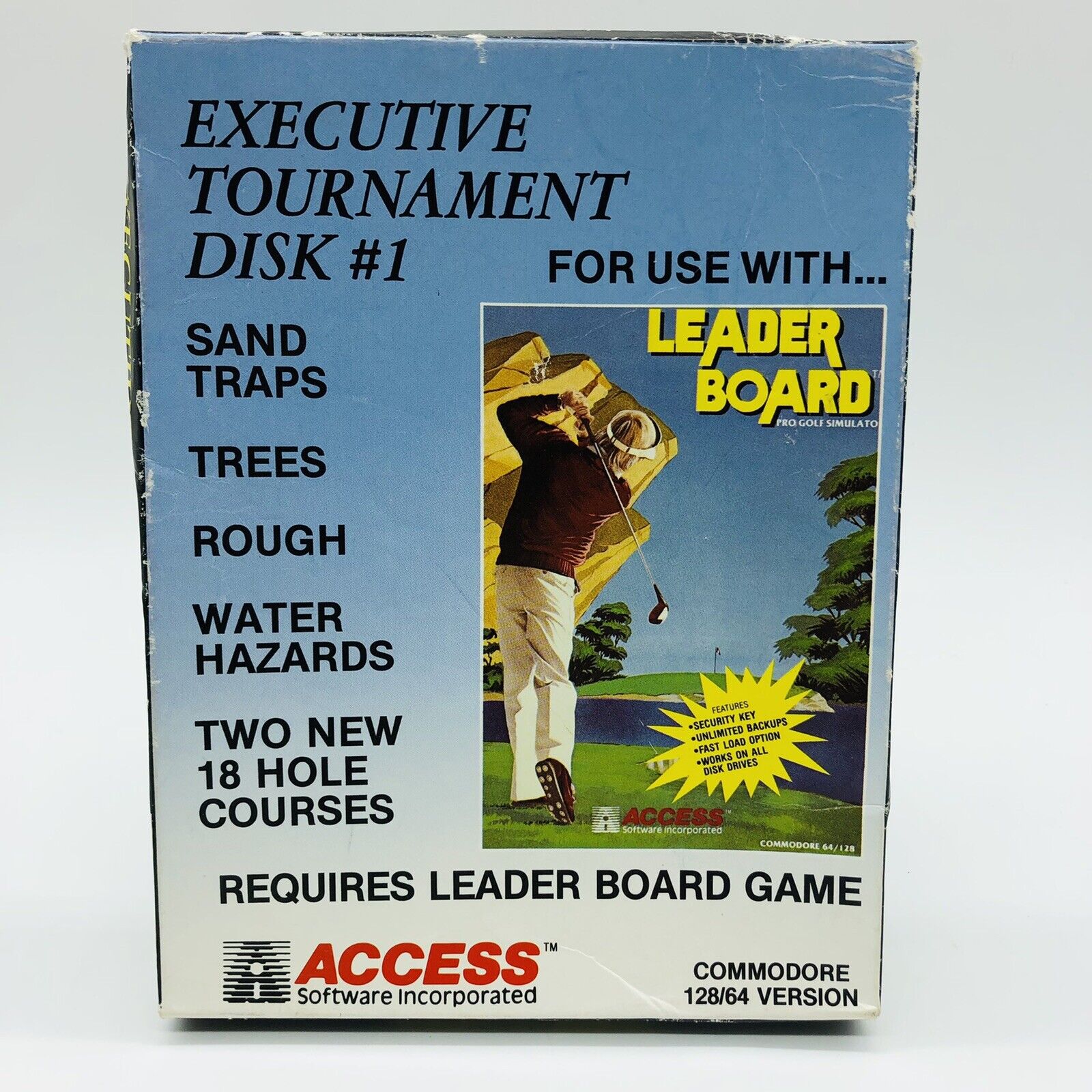 RARE Original Boxed Commodore 64 Leader Board Golf Tournament Disk #1
