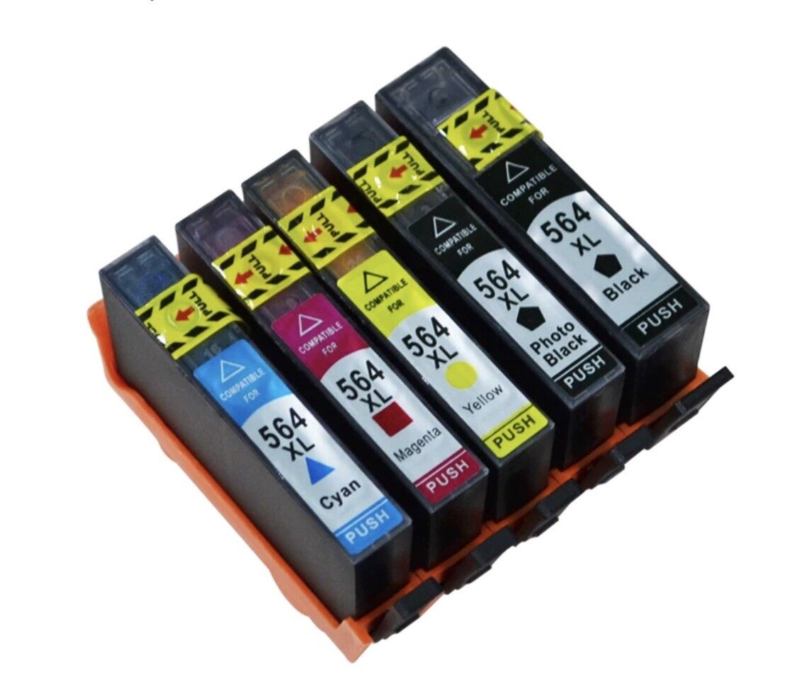 5PK HP 564XL INK FOR HP B/8558 C/5300 6510 6520 5510 7515 7520 7510 7525✅ ✅ ✅