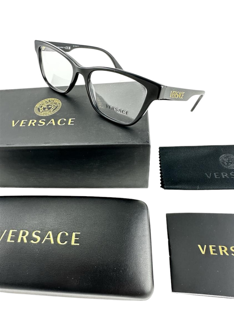 Versace NEW Black Pillow Womens Fashion Frames 55-18-145 Eyeglasses VE3316