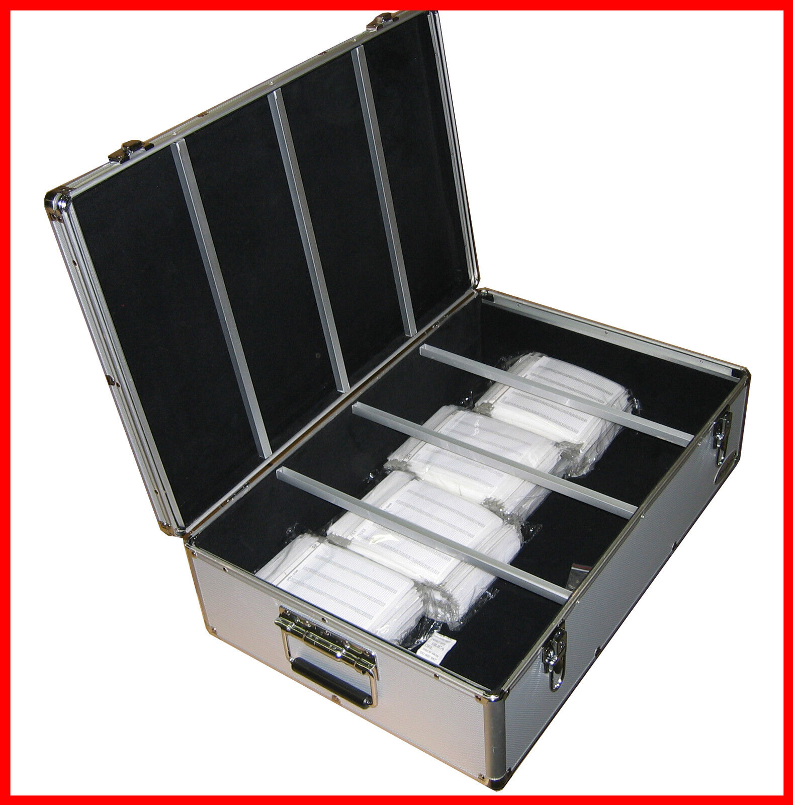 1000 CD DVD Silver Aluminum Hard Case For Media Storage Holder w/ Hanger Sleeves
