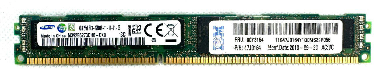 Samsung 4GB 2Rx8 PC3-12800R M392B5273DH0-CK0 DDR3 RDIMM - SERVER RAM