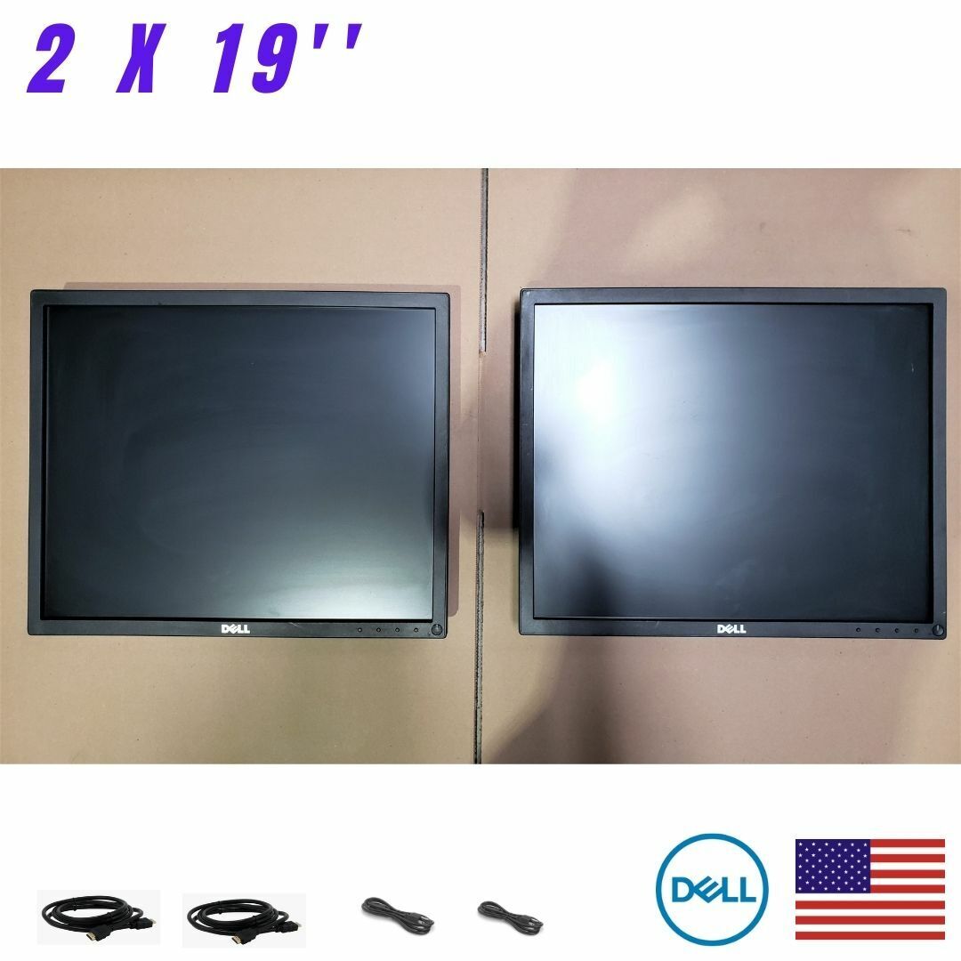 LOT 2 Dual Dell P1917S 19inch 1280x1024 LCD Monitor no stand+ HDMI (B Grade)