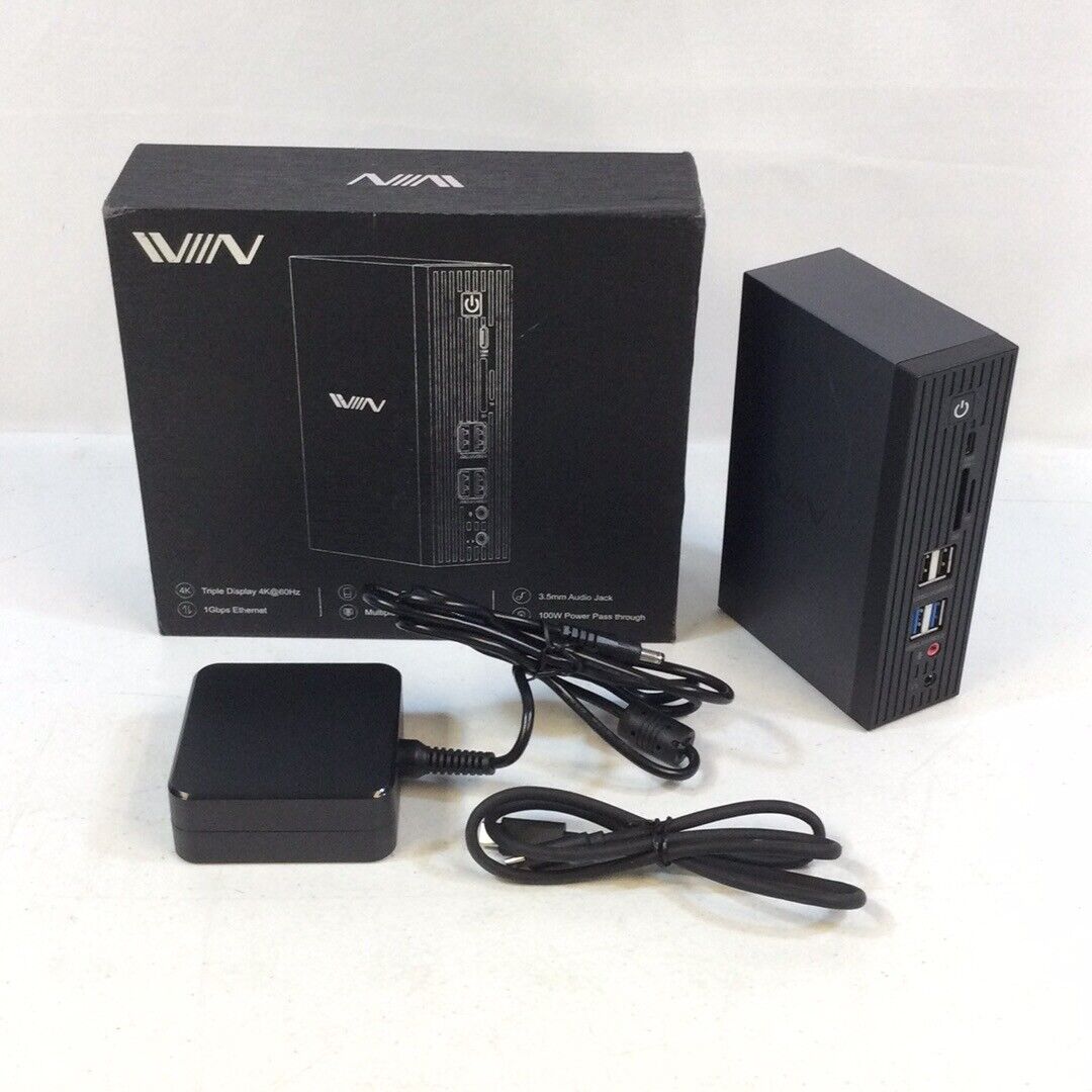 IVIIN D6919 Black 4K@60Hz Quadruple Display USB-C HDMI Docking System Used