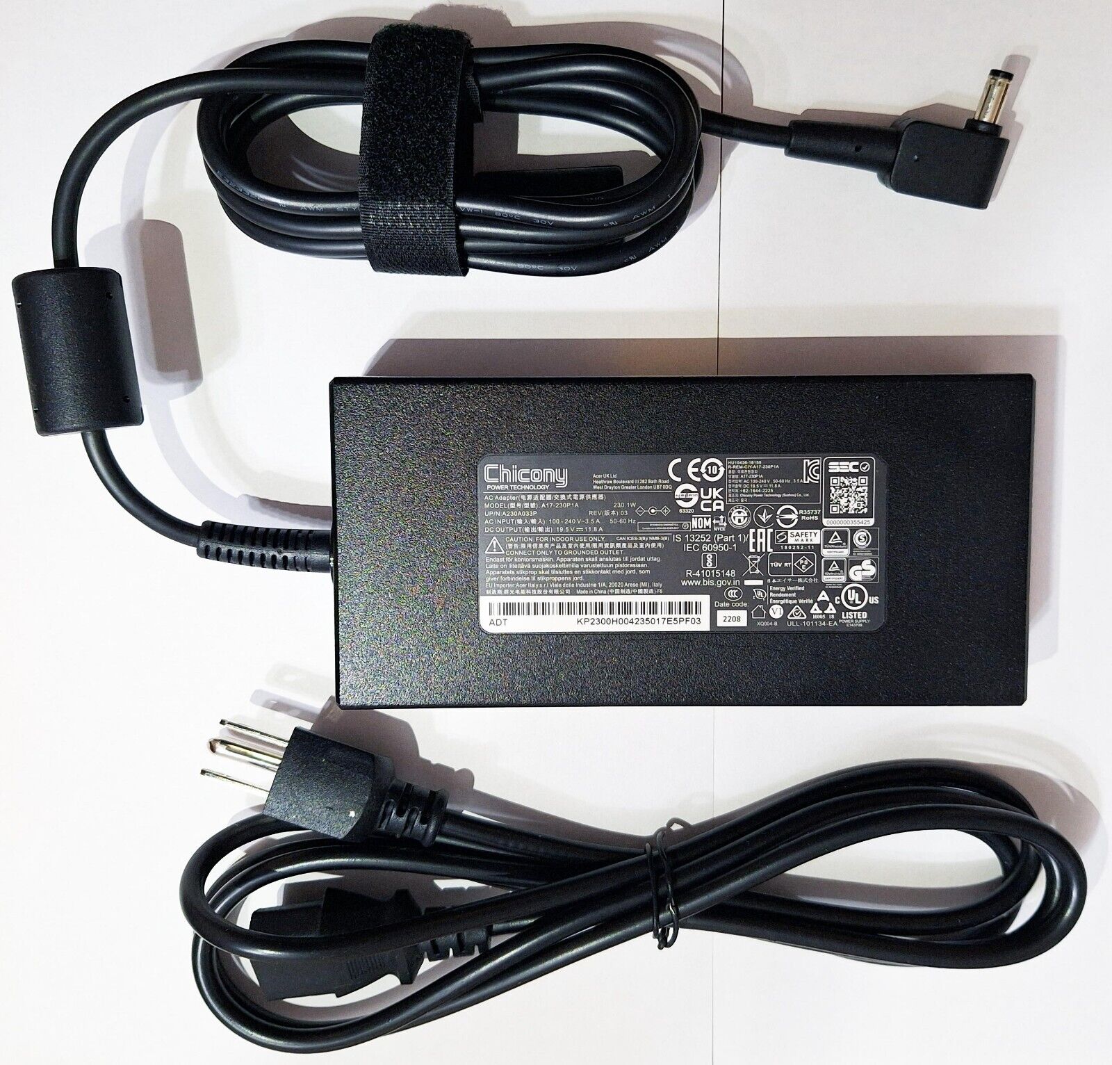 Acer laptop Original Power Supply 230W (19.5v 11.8A) 