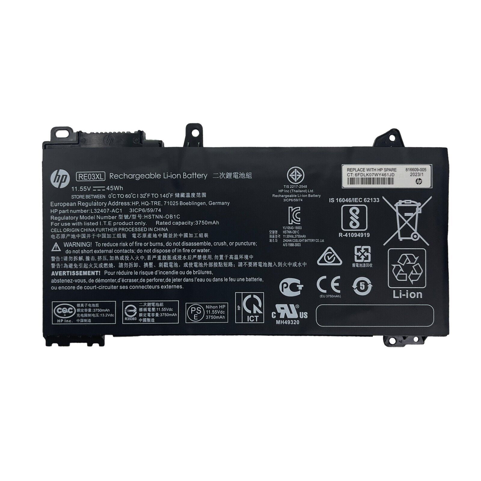 Genuine 45Wh RE03XL Battery For HP ProBook 430 440 445 450 455R G6 G7 L32407-AC1