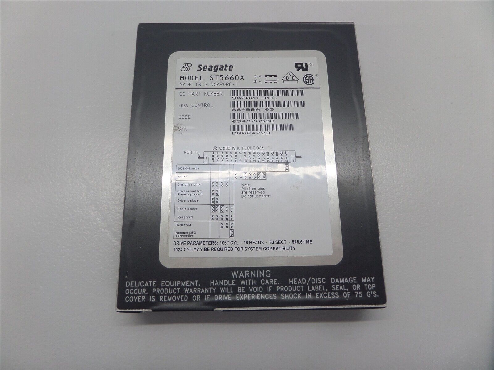 Vintage Seagate ST5660A 545MB 3.5\