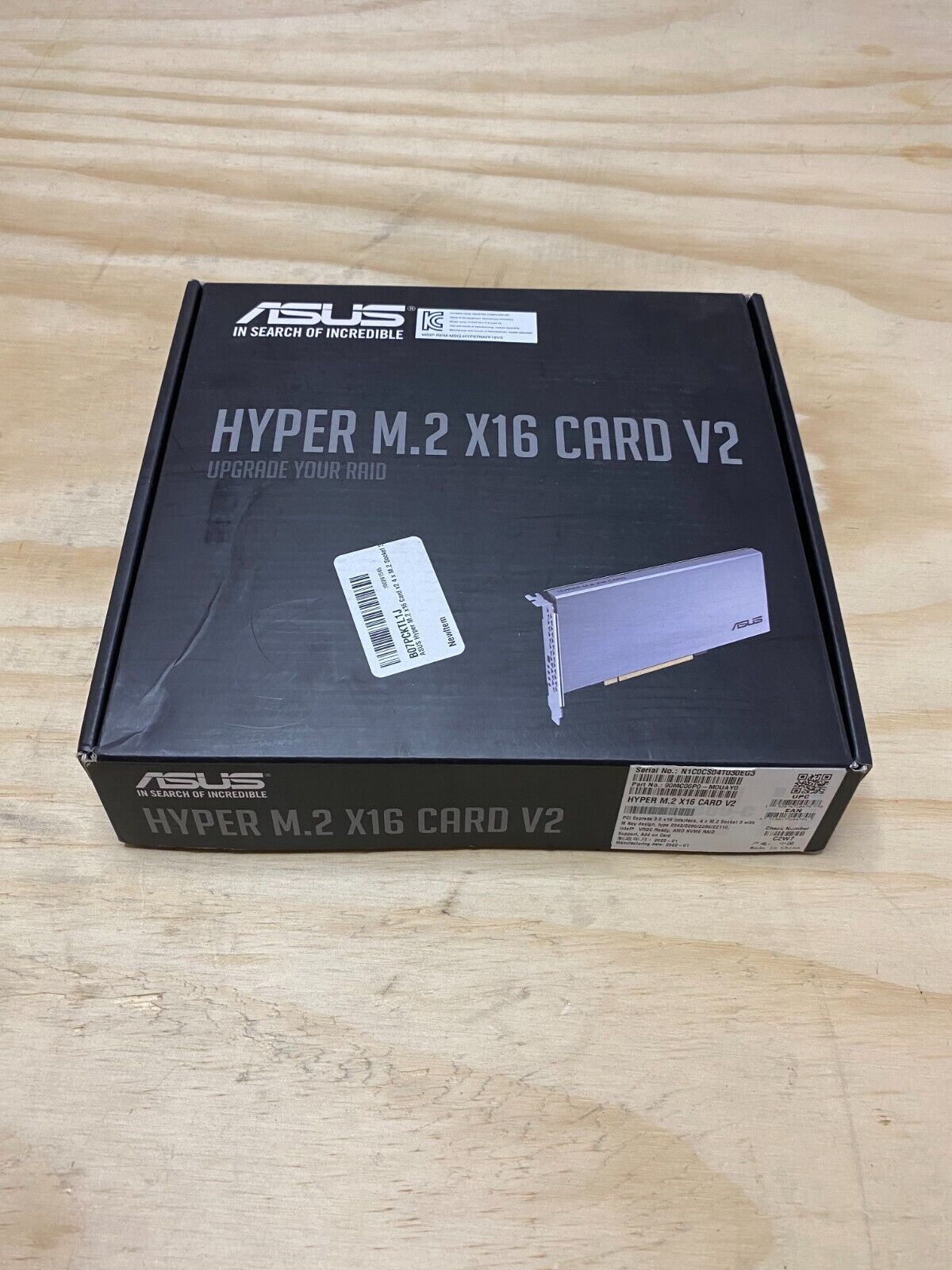 ASUS Hyper M.2 X16 RAID Card PCIE-GEN 3 v2 Expansion Card 
