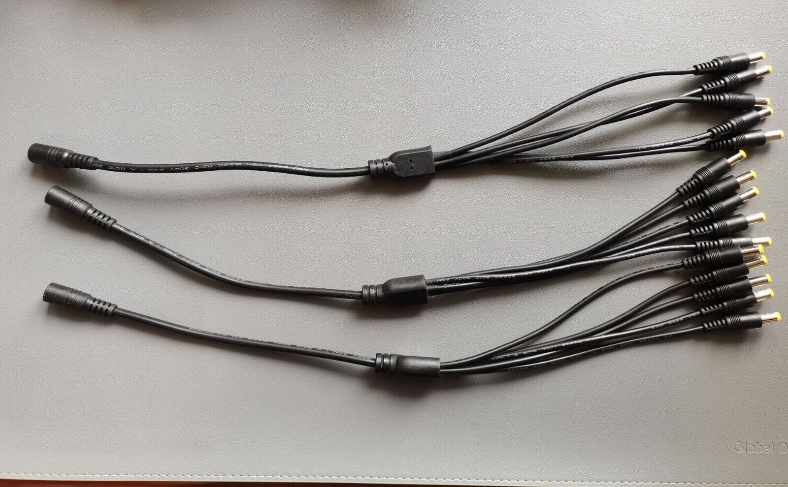 10 pcs DC Power Plug 5.5x2.5mm Spliter 5 Channel 1 Female to 5 Male Cable 40cm