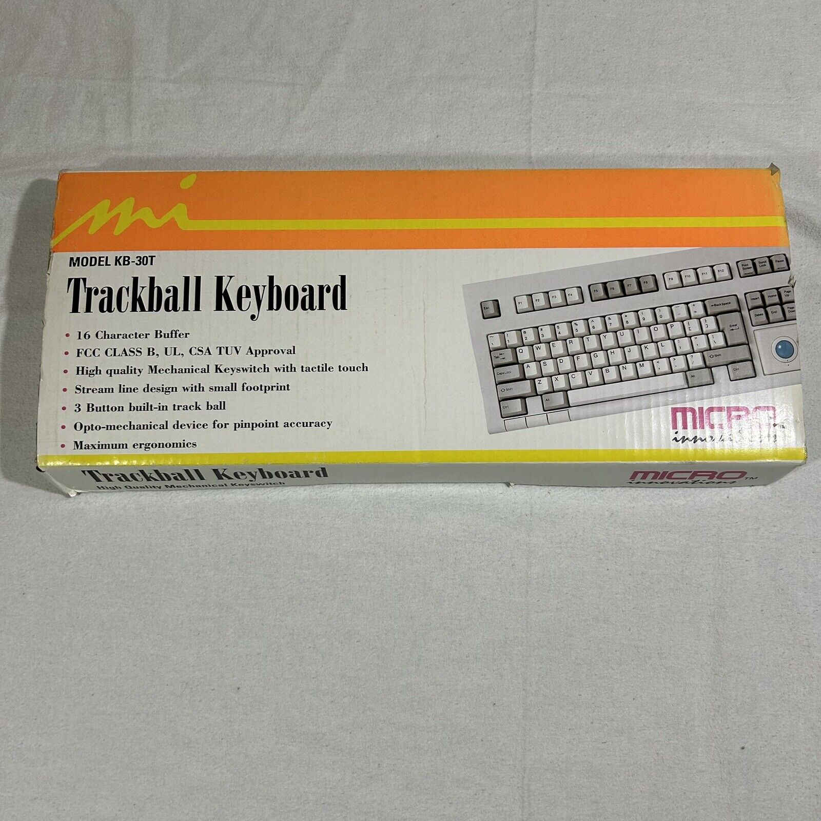micro innovations Trackball Keyboard Mechanical Key switch Vintage