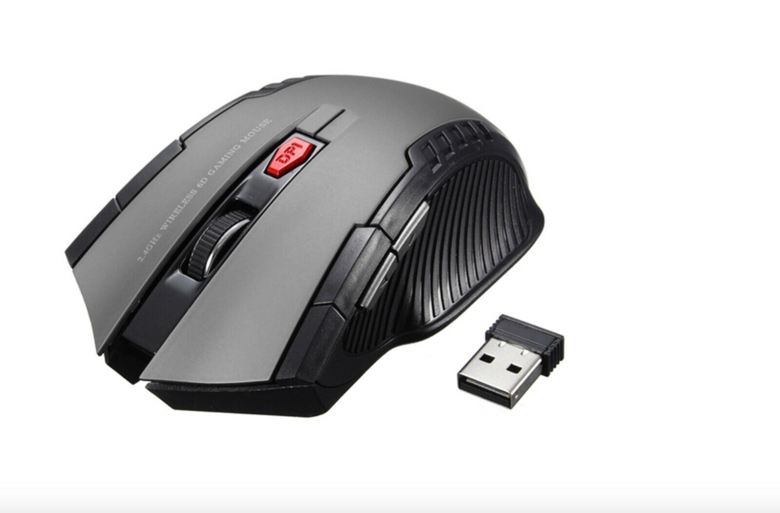 Gray Super Personalized Wireless Mouse 2.4Ghz USB Gaming Mouse 