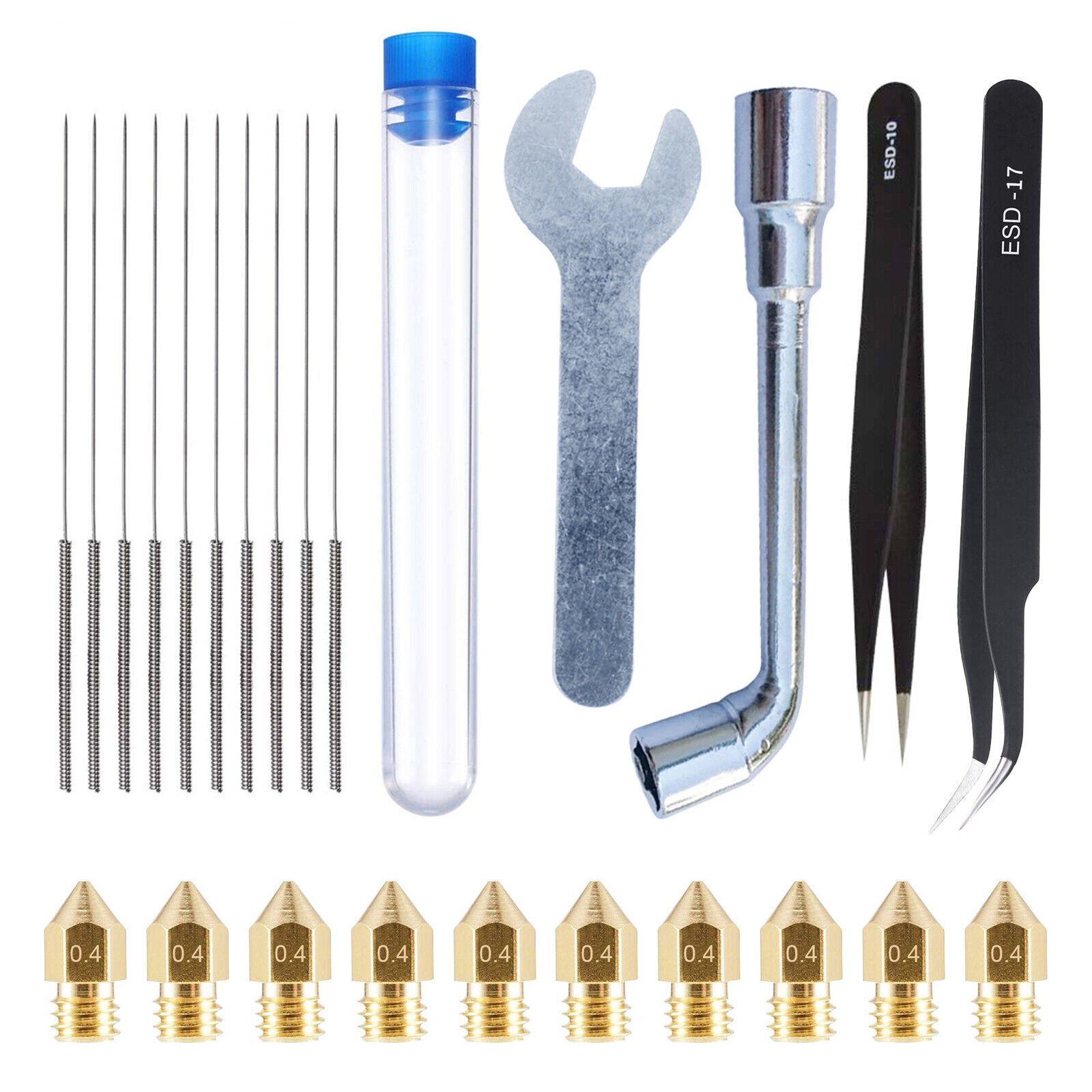 Brass Stainless Steel Printer Nozzles Nozzle Cleaning Needles Accessories Kit