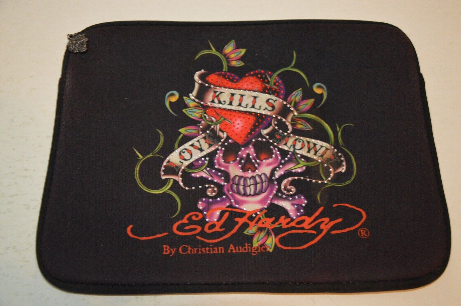 Ed Hardy love kills slowly Tattoo laptop sleeve Case Cover skull heart retro
