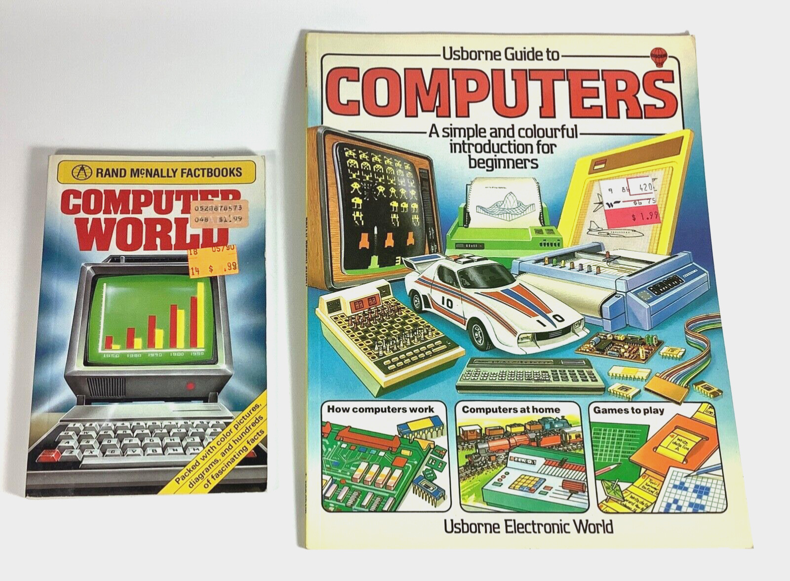 Vintage Computer Books Usborne Guide to Computers & Computer World, Rand McNally