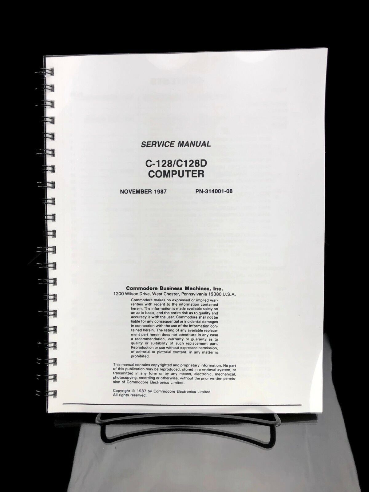 Commodore C-128 C128D SERVICE Manual W/ Schematics COIL BOUND Reprint