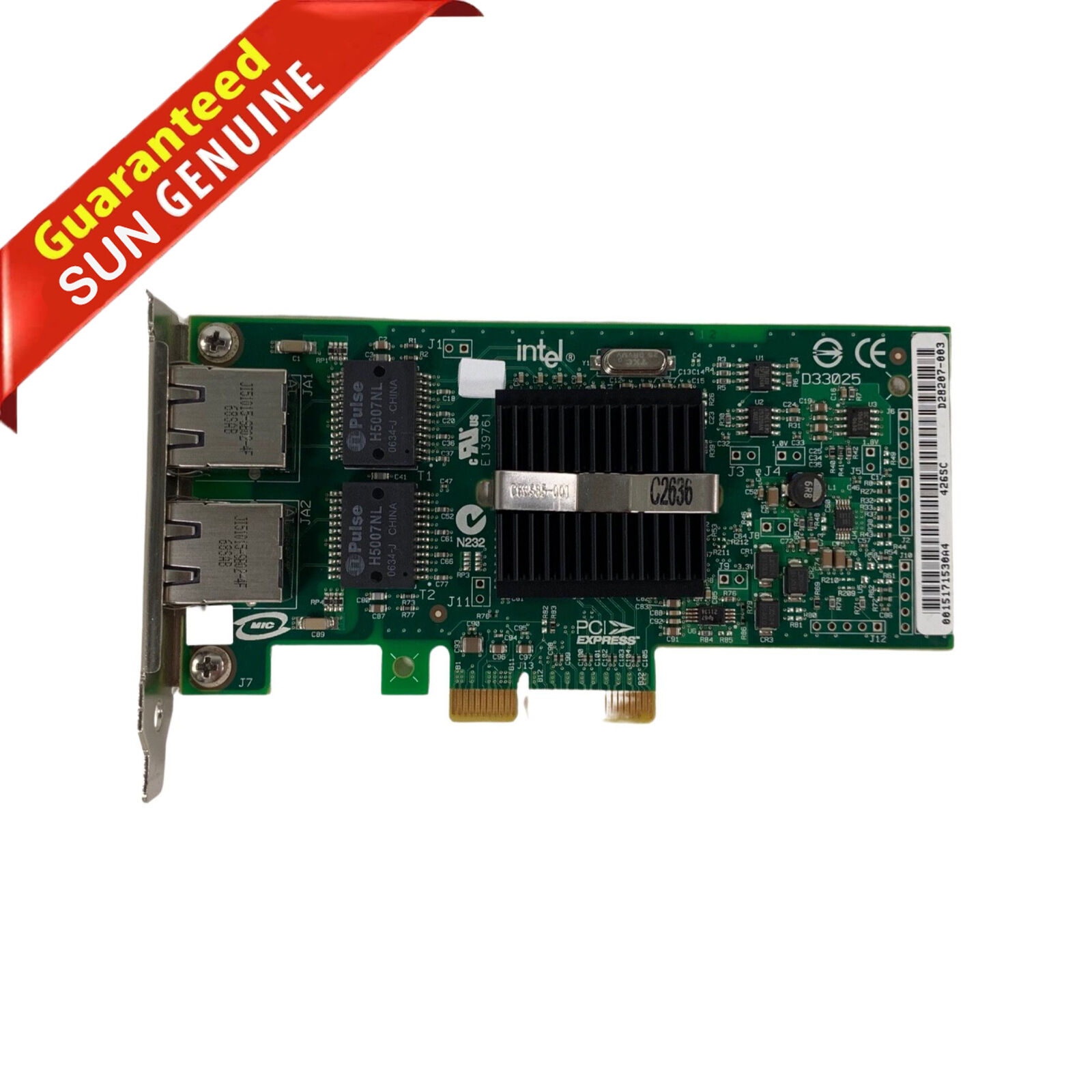 Sun Intel D33025 Dual Port PCI Express Ethernet Network Adapter 371-0905-01