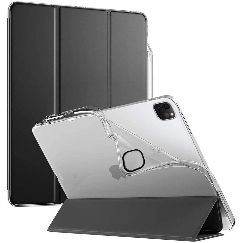 For iPad Pro 12.9 Case 2020 | Poetic Tri-fold Flip Tablet Smart Cover Black