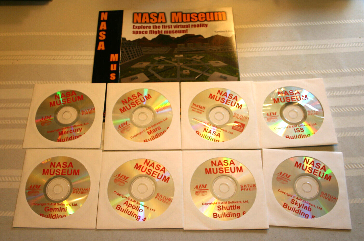 Set of Nasa Museums VR 8 Disks Software PC Rom Mercury Gemini Apollo Saturn