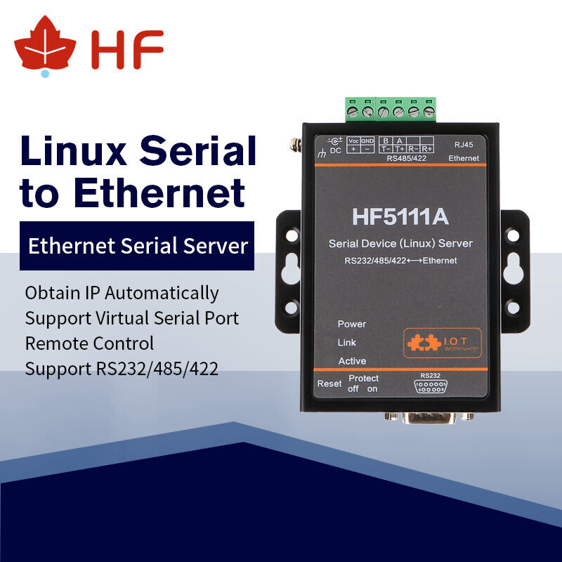 3pcs HF5111A RJ45 RS232/485/422 To Ethernet Linux Serial Port Unit Server Device