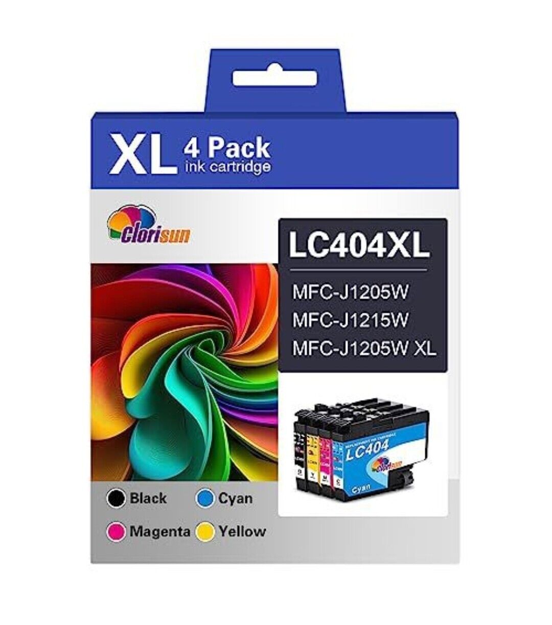 4Pc LC404 Ink Replacement For Brother MFC-J1205W MFC-J1215W MFC-J1205W XL LC-404
