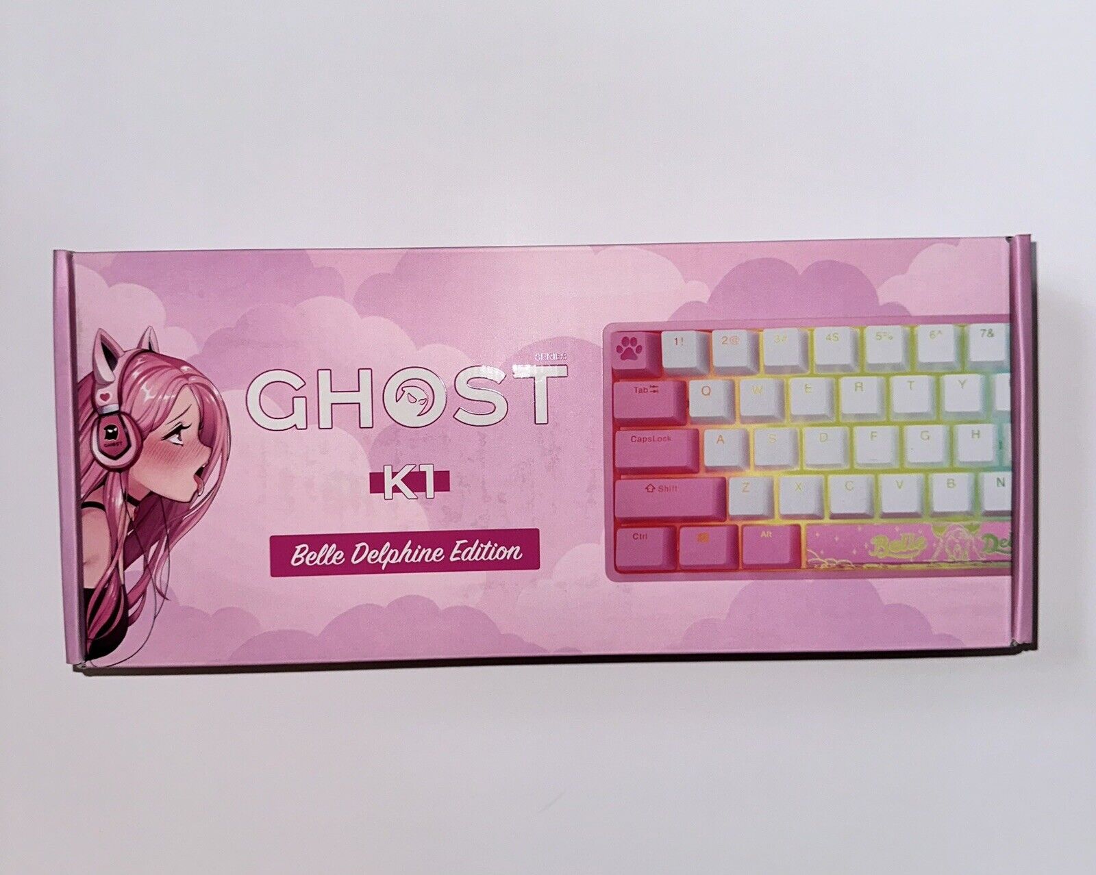 Ghost X Belle Delphine K1 Mechanical Gaming Keyboard Complete With Box
