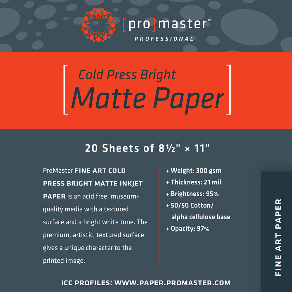 Promaster Fine Art Cold Press Bright Matte Paper 13\