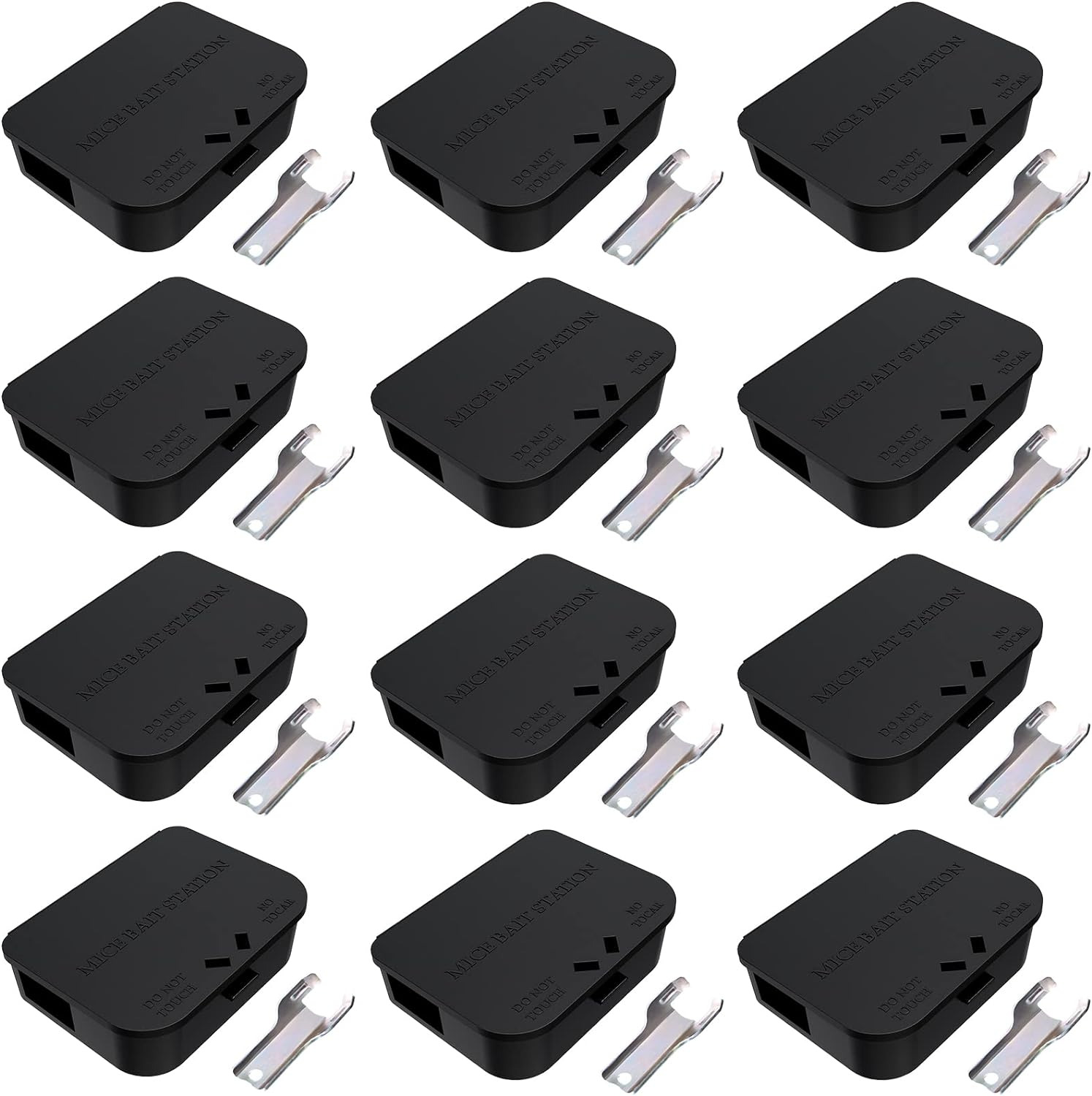 Mouse Stations with Keys 12 Pack, Keyless Design and Key Required Mouse Stations