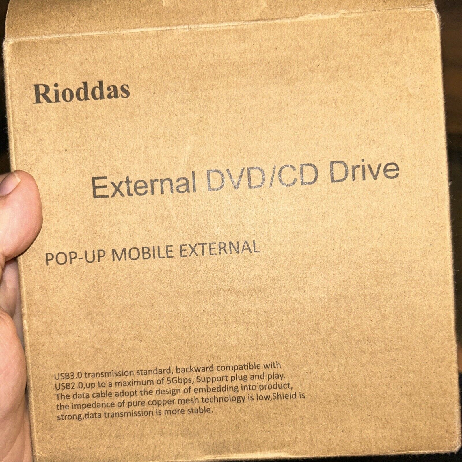New Rioddas External DVD/CD ROM Drive USB 3.0/ Model BT638/ for Laptop, PC, Mac