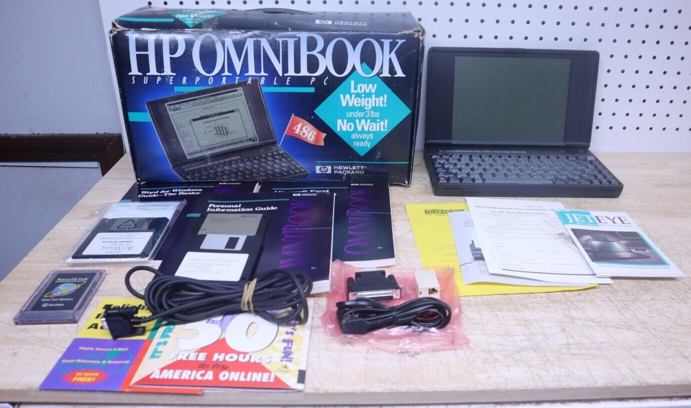 Rare Vintage Hewlett Packard HP Omnibook 425 Windows MS DOS 3.1 Laptop Computer