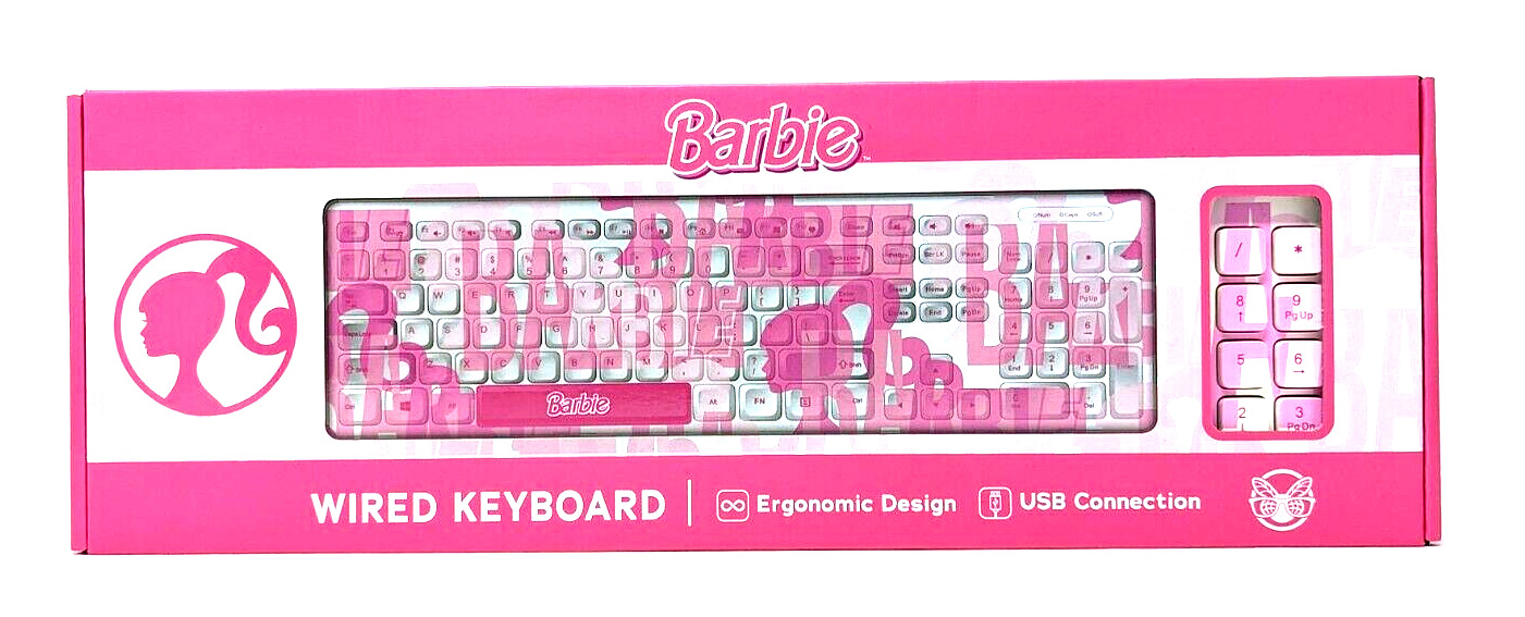 NEW Barbie Wired USB PC Keyboard (Mattel)