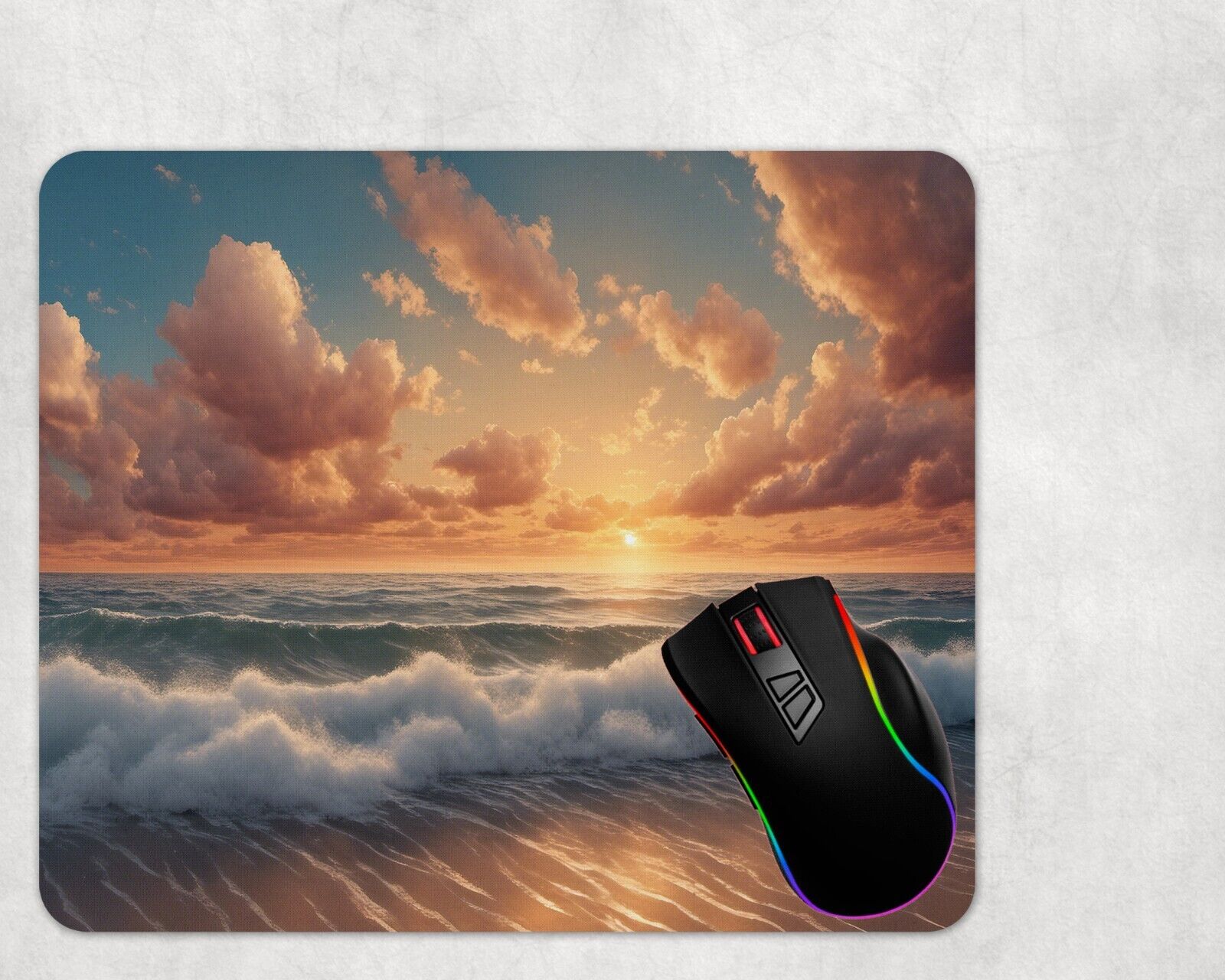 Beach Sun Rise-Neoprene Non-Slip Computer Mouse Pad