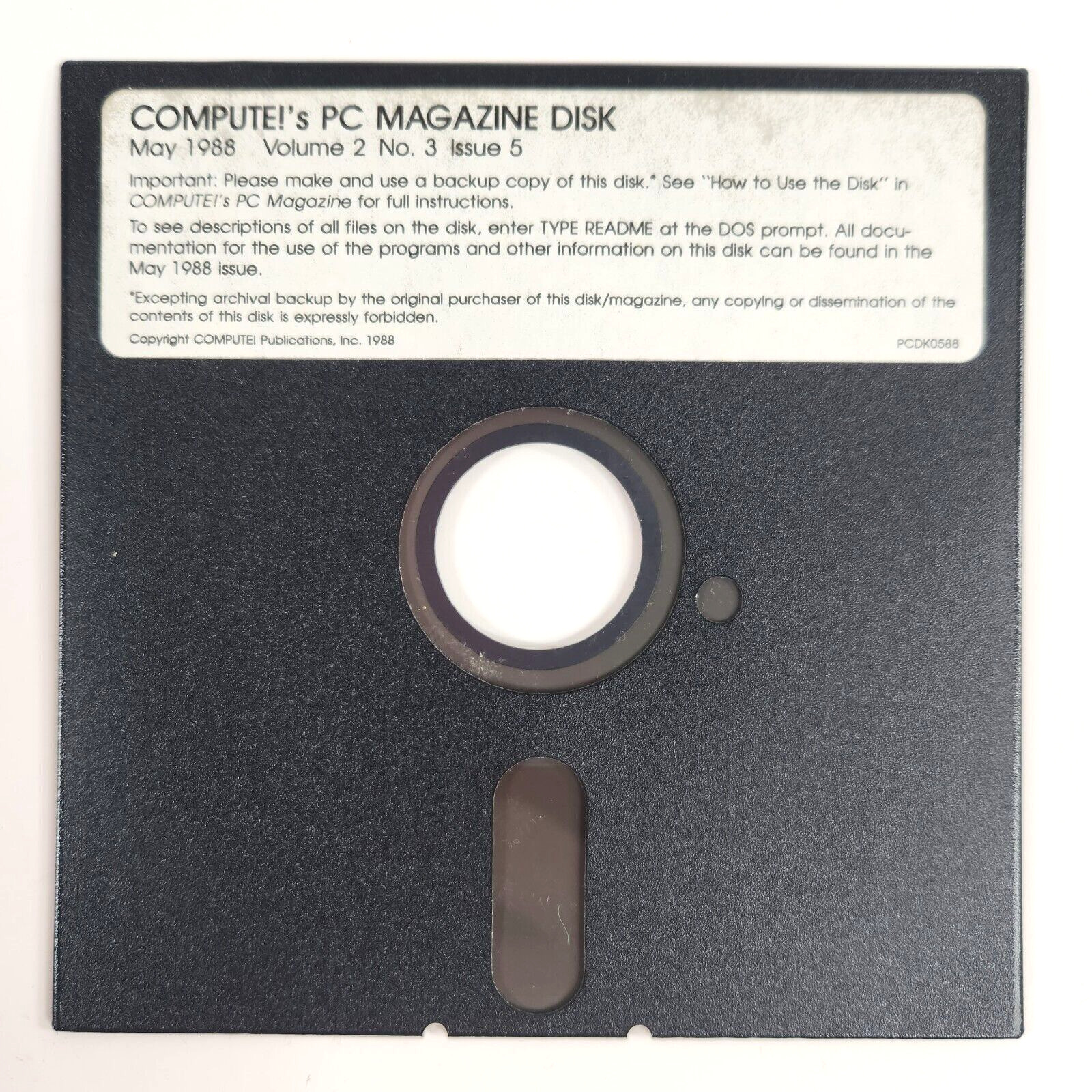 COMPUTE'S PC Magazine Disk Vol 2 No 3 Issue 5 Vintage Software 5.25 Floppy Disk