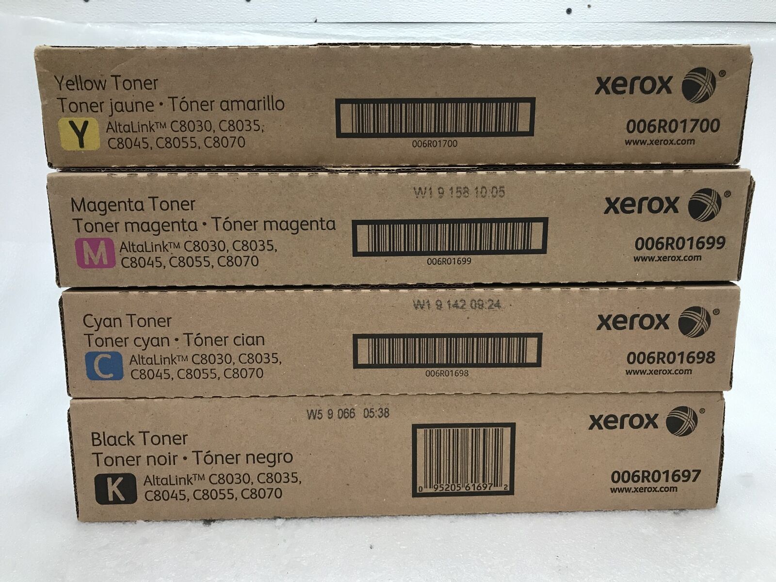 New Genuine OEM Set of 4 Xerox 006R01697 006R01698 006R01699 006R1700 BCMY