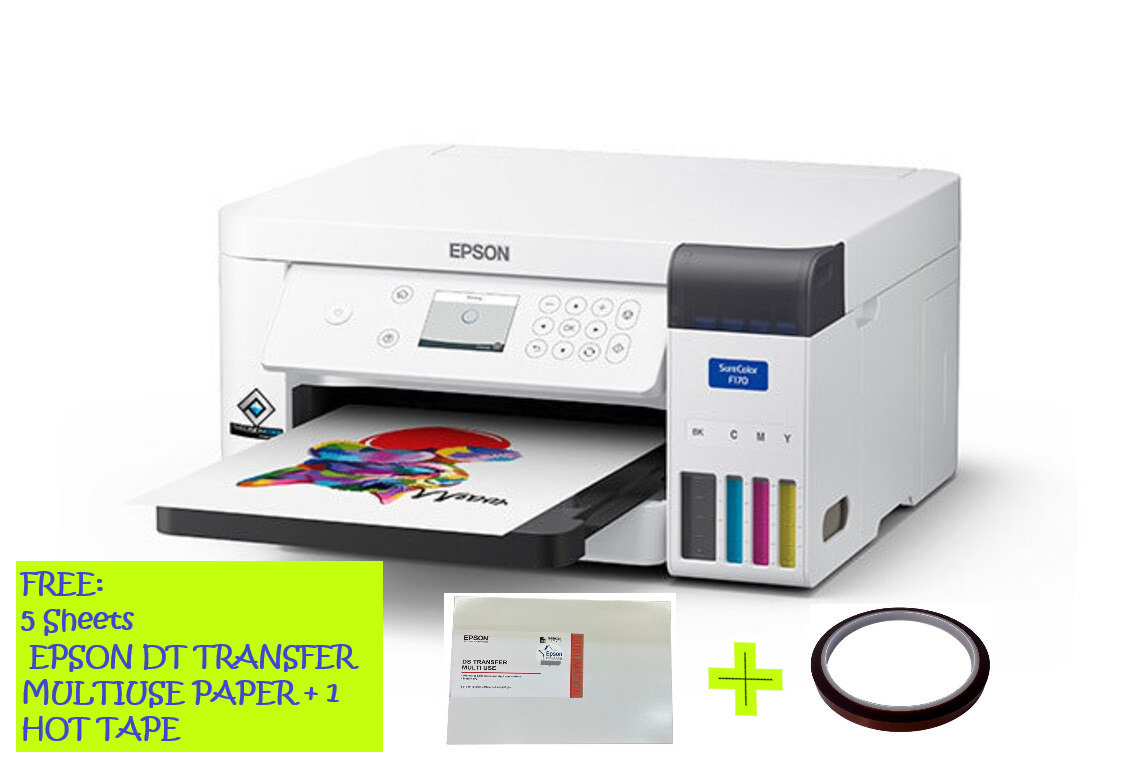 EPSON SureColor F170 Dye-Sublimation Printer. Free 10sh. Epson paper+ 1hot tape