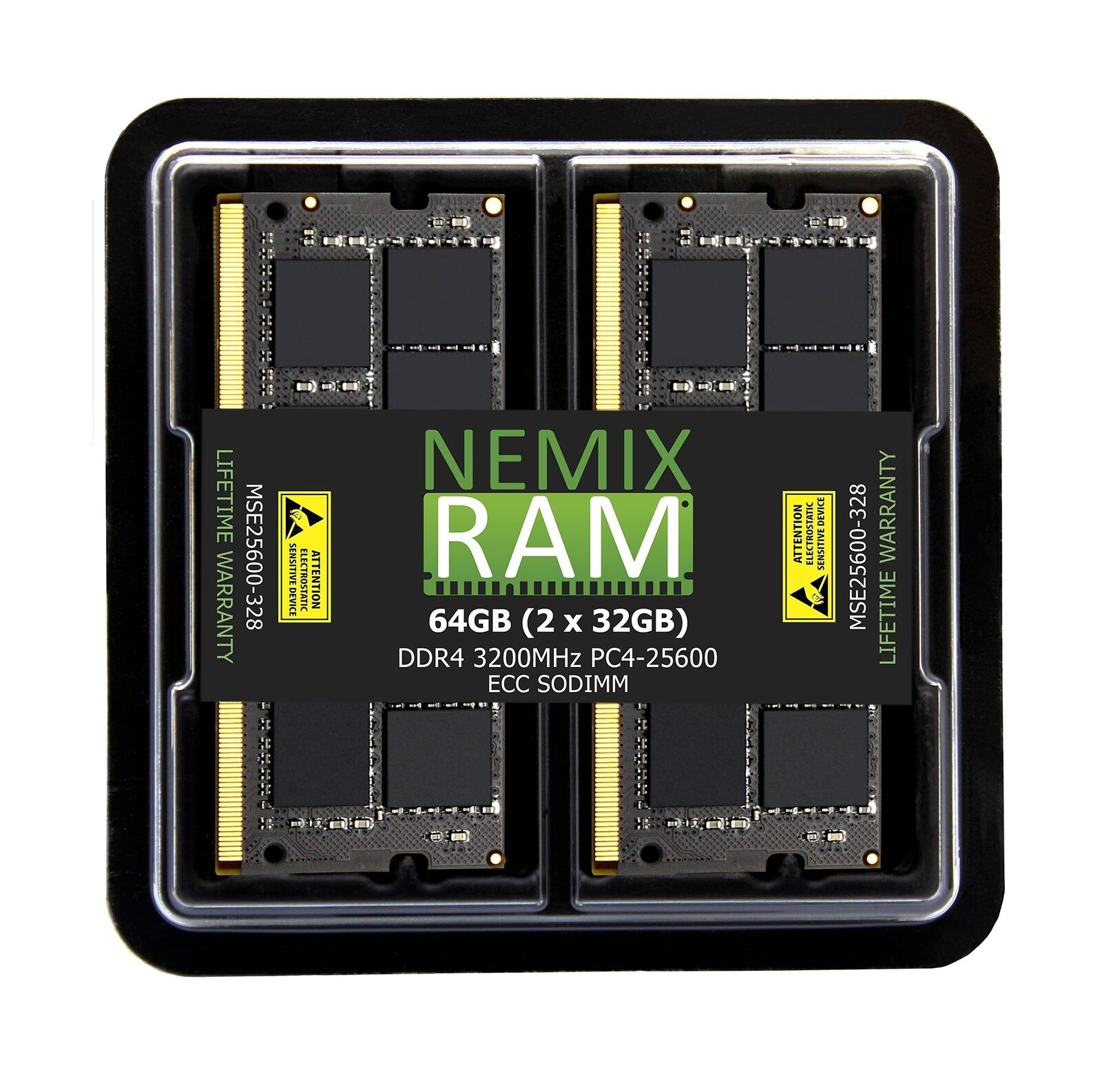 64GB Kit 2x32GB DDR4-3200 PC4-25600 ECC SODIMM 2Rx8 Memory Upgrade by NEMIX RAM