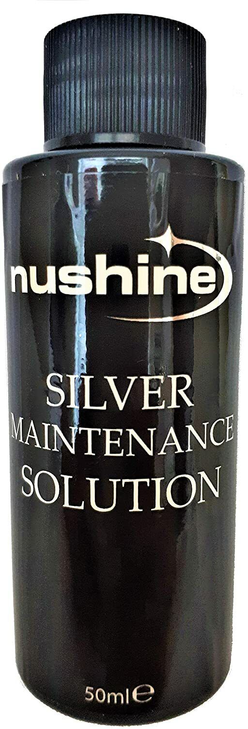 NUSHINE SILVER CLEANING MAINTENANCE SOLUTION 50MLS - RENOVATE YOUR SILVER PLATE 