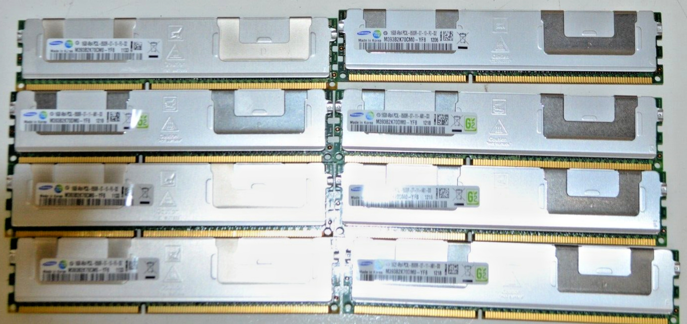 128GB (8x16GB) DDR3 PC3L-8500R 4Rx4 ECC Server Memory for R620 R720 R910 R920