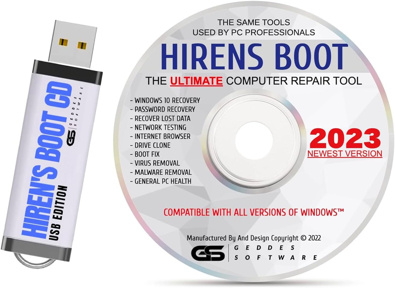 Hiren\'S Boot CD USB NEW 2023 Edition PE X64 Bit Software Repair Tools Suite 