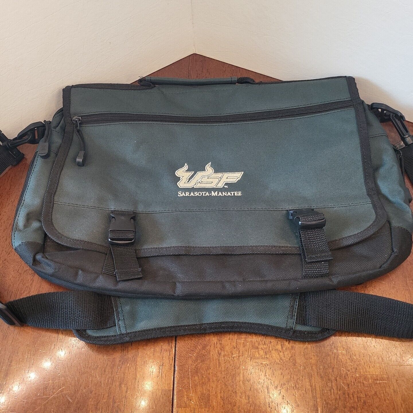 USF South Florida Logo Hunter Green Messenger Bag Laptop Bag